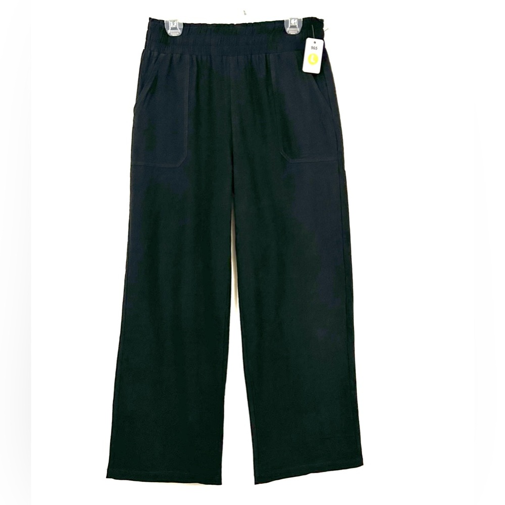NWT Womens Black Lightweight High Waist straight leg, casual pants/ Large 12